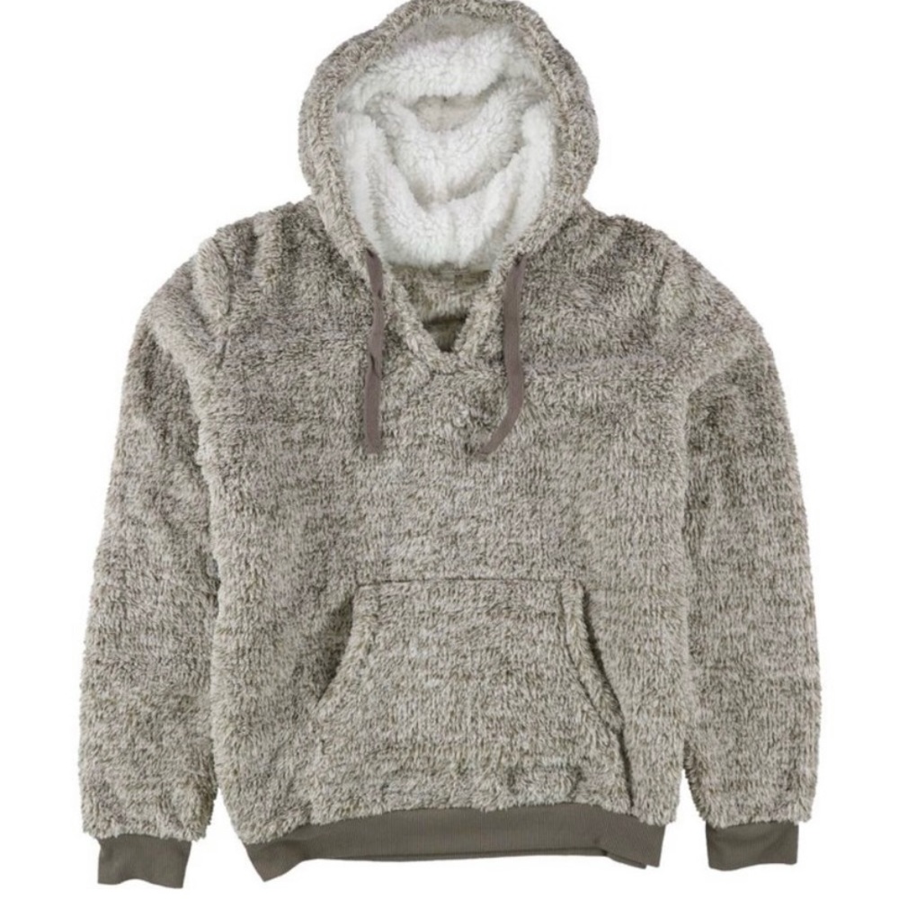 PJ Salvage Heathered Gray Sherpa Hoodie